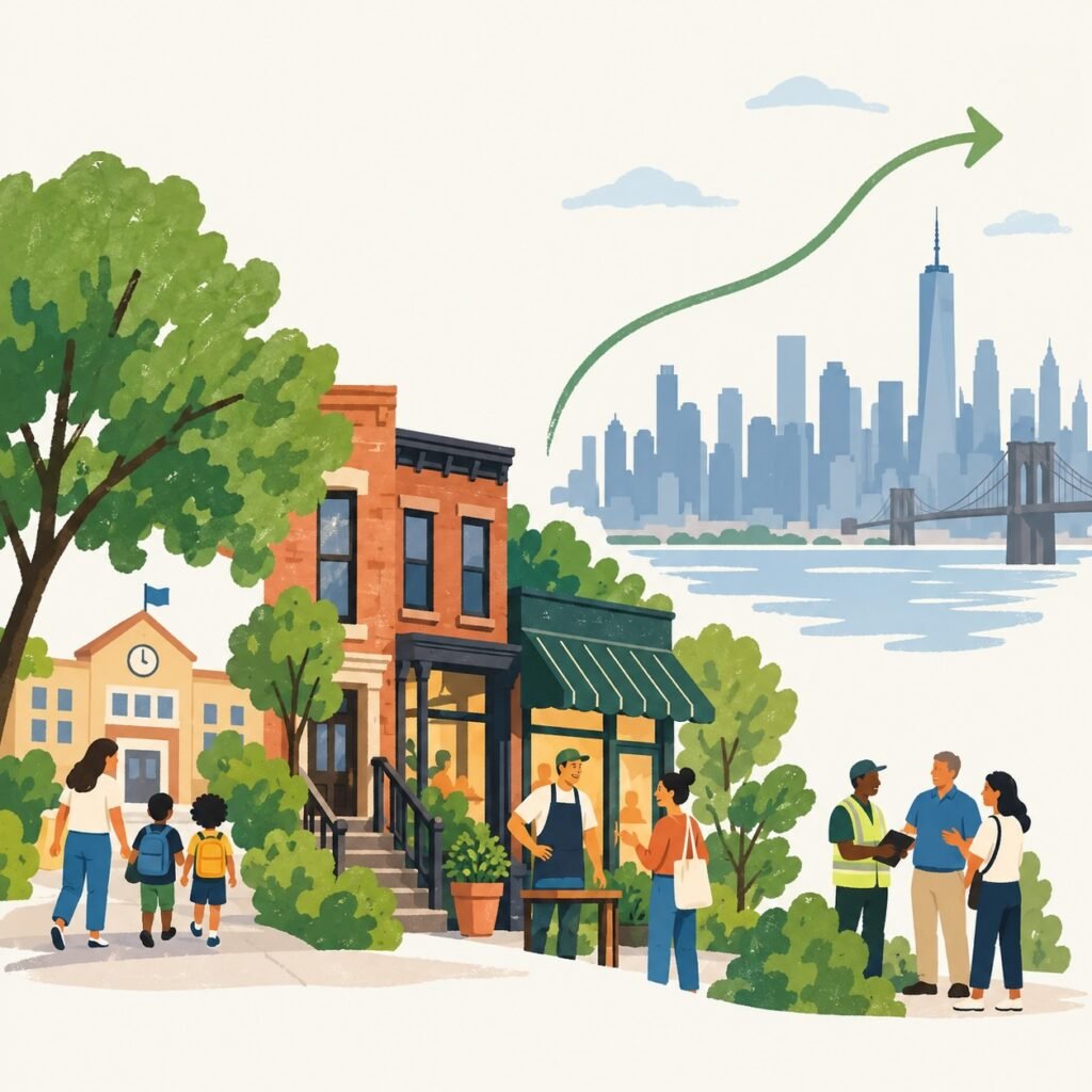 community growth from neighborhood to skyline