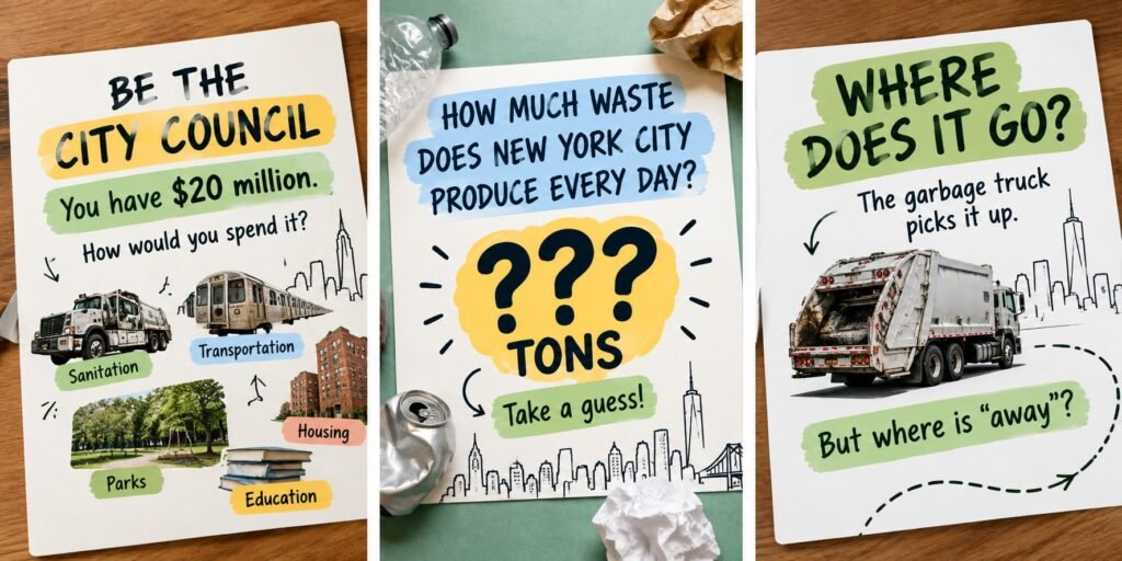 nyc waste choices three educational posters
